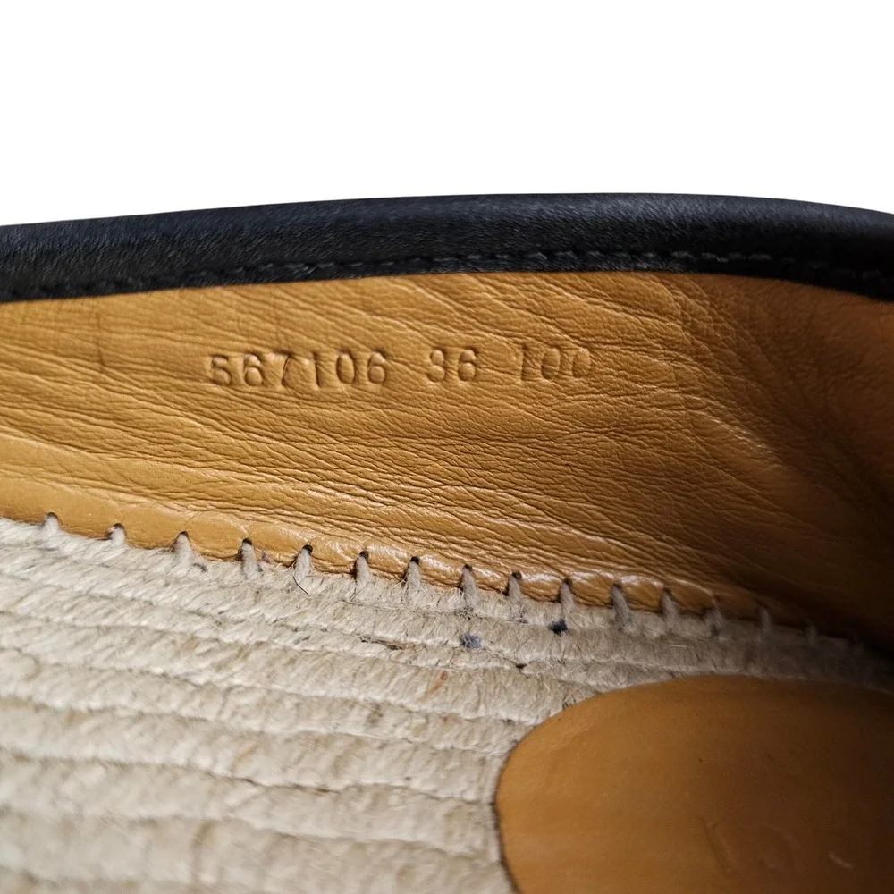 Gucci Microguccissima Signature Espadrilles Size 36 US 6 Color Black